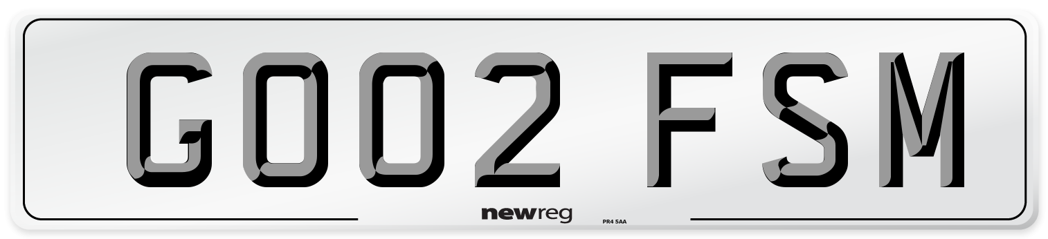 GO02 FSM Number Plate from New Reg